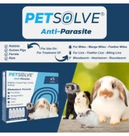 Petsolve Petsolve Anti Parasite Rabbit. Guinea Pig Ferret, Rat, 5 Pack