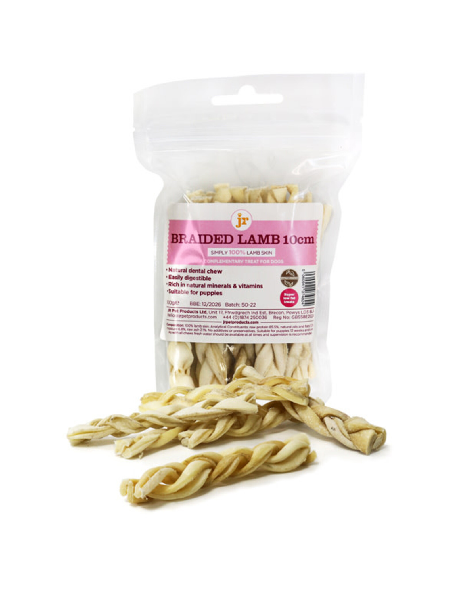 JR Pet Products JR Braided Lamb 10cm 100g