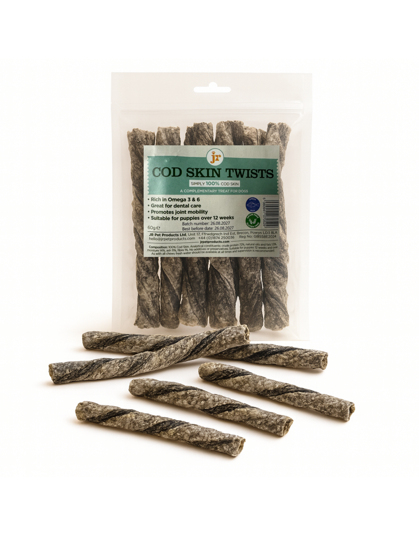 JR Pet Products Cod Skin Twists 60g