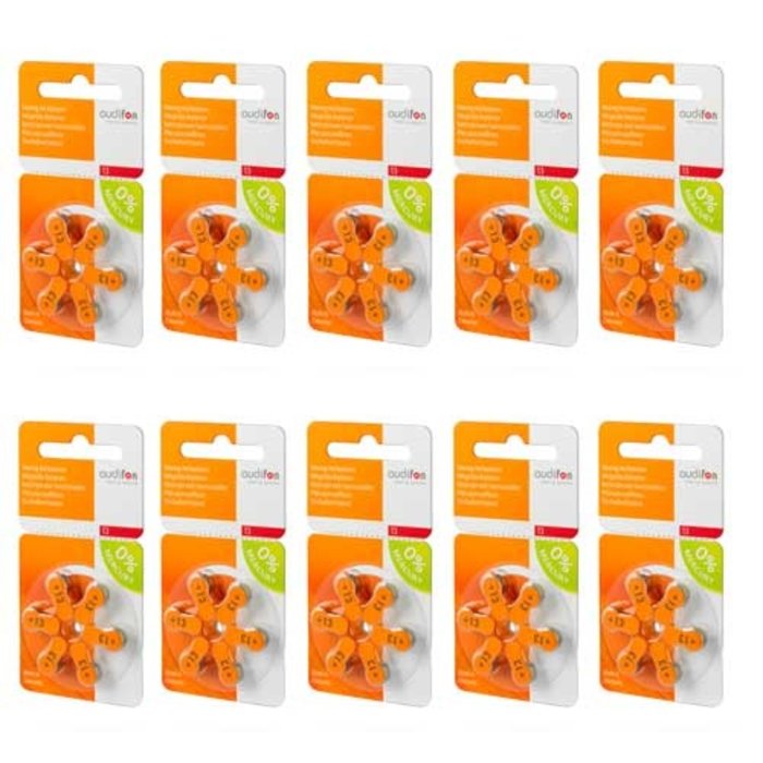 Audifon Audifon 13 (PR48) Orange Hörgerätebatterie - Vorteilspaket