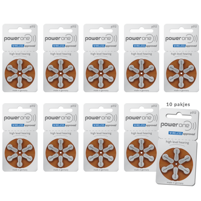 Power One Power One 312 (PR41) Bruin Hoortoestelbatterij (60x)