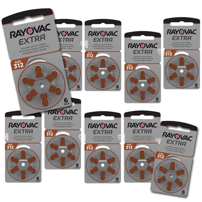 Rayovac Extra 312 (PR41) Braun Hörgerätebatterie - Vorteilspaket