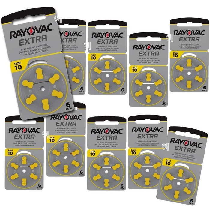 Rayovac Extra 10 (PR70) Gelb Hörgerätebatterie Vorteilspaket