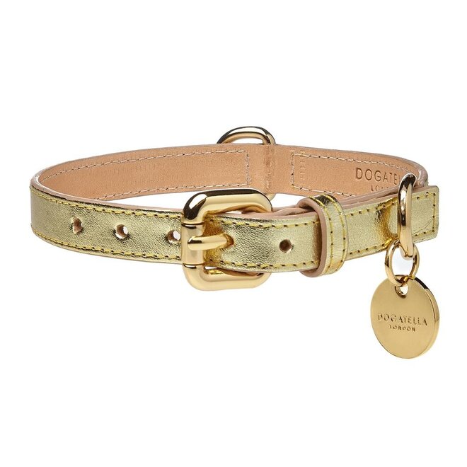 Dogatella Metallic Halsband gold