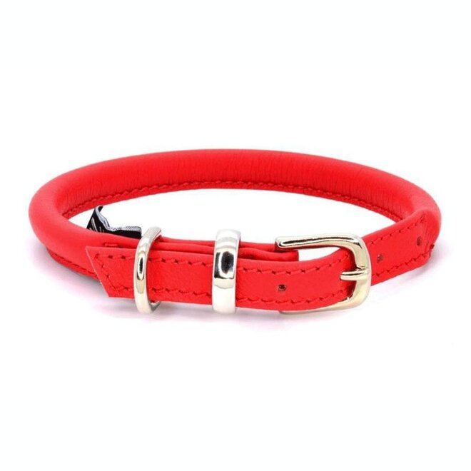 Dogs & Horses Lederen Halsband rond rood