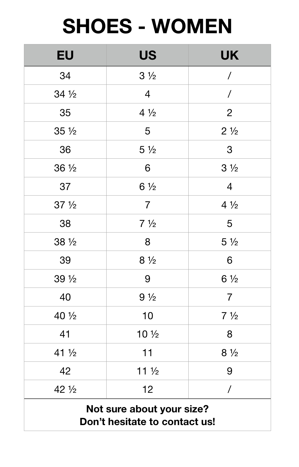 timberland size chart shoes