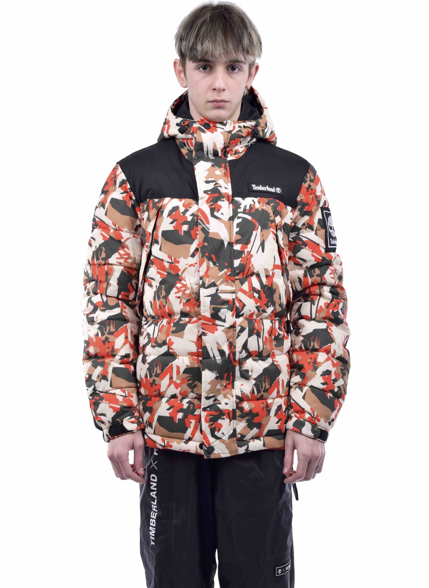 Timberland Camo Puffer Jacket Orange HALO HALO Sneakerstore
