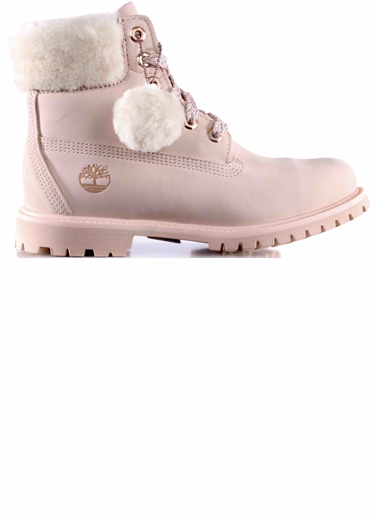 pink timberlands with bow