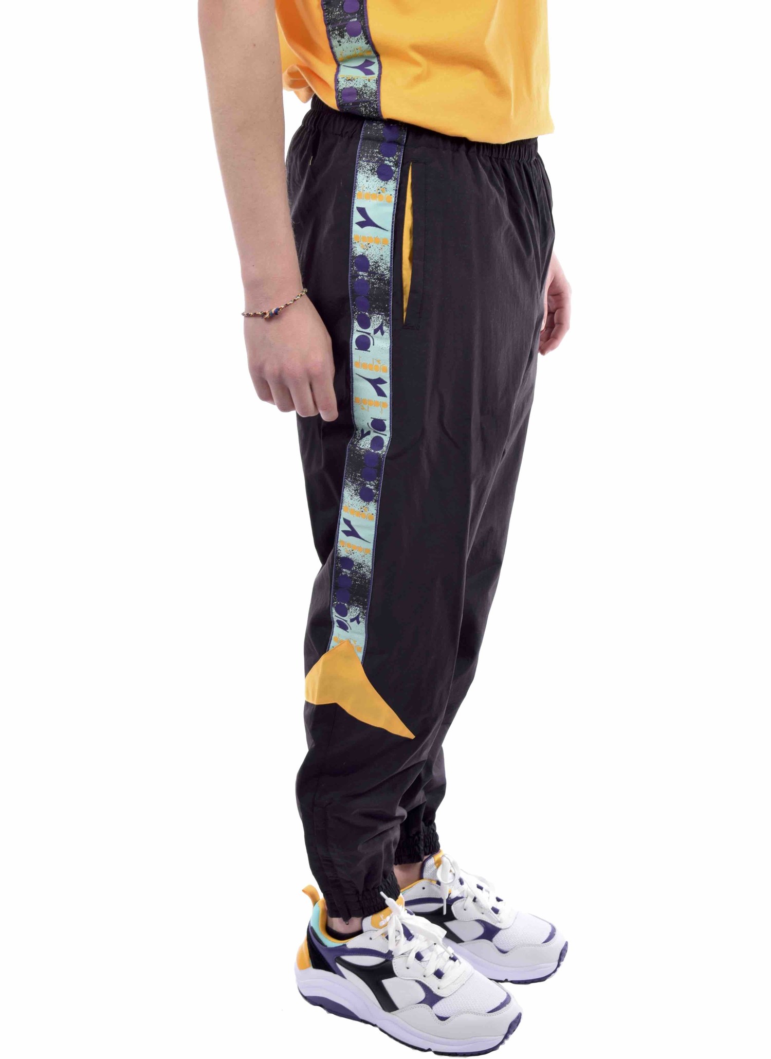 Diadora MVB Track Pants Black \u0026 Yellow 