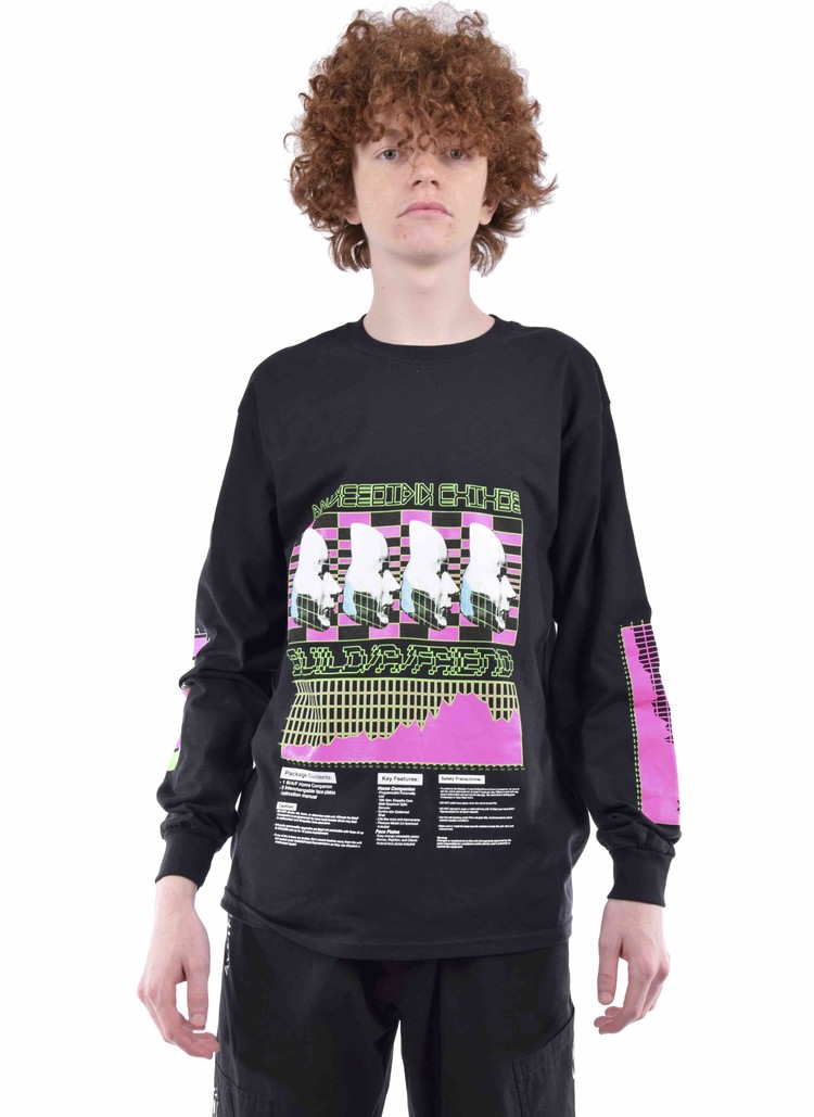BUILD/A/FRIEND HALO Exclusive Uncertain Future Long Sleeve Tee Black