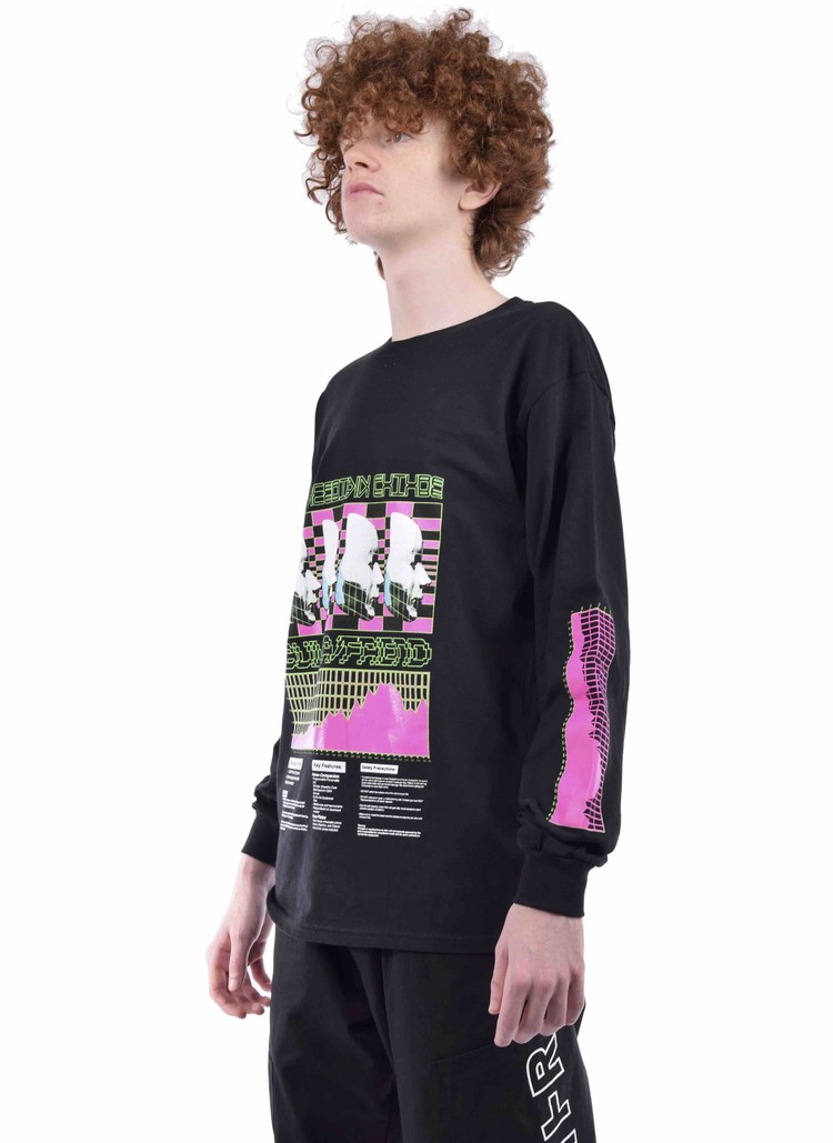 BUILD/A/FRIEND HALO Exclusive Uncertain Future Long Sleeve Tee Black