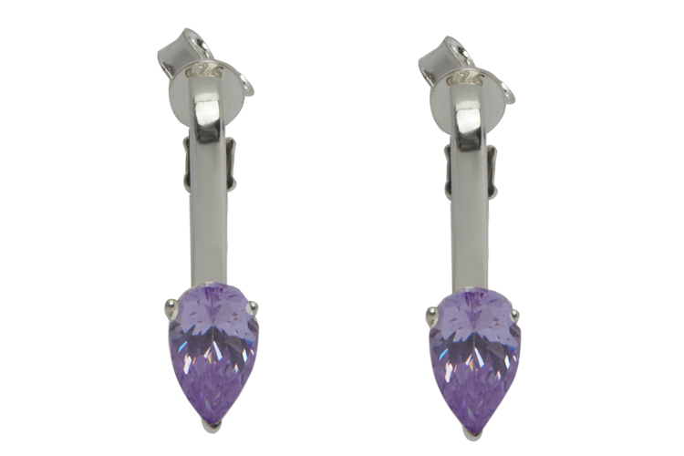 Sankuanz Single-stone Silver Earring Purple