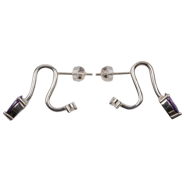 Sankuanz Single-stone Silver Earring Purple