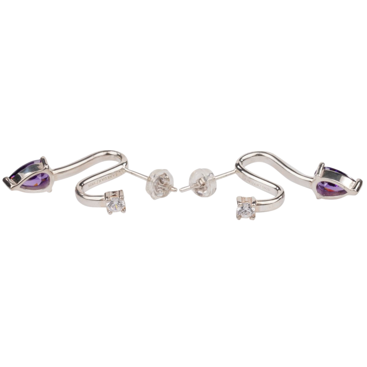 Sankuanz Single-stone Silver Earring Purple