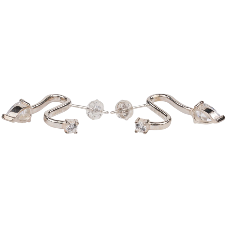 Sankuanz Single-stone Silver Earring Transparent