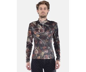 Han Kjøbenhavn Half Zip Melancholia Flower Long Sleeve T-Shirt