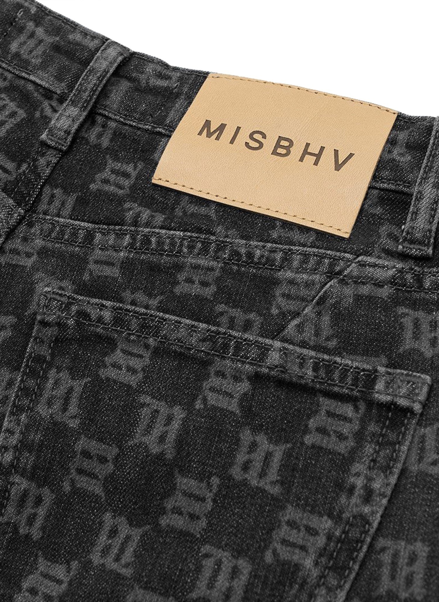 Pants and jeans MISBHV Monogram Denim Trousers Black Denim
