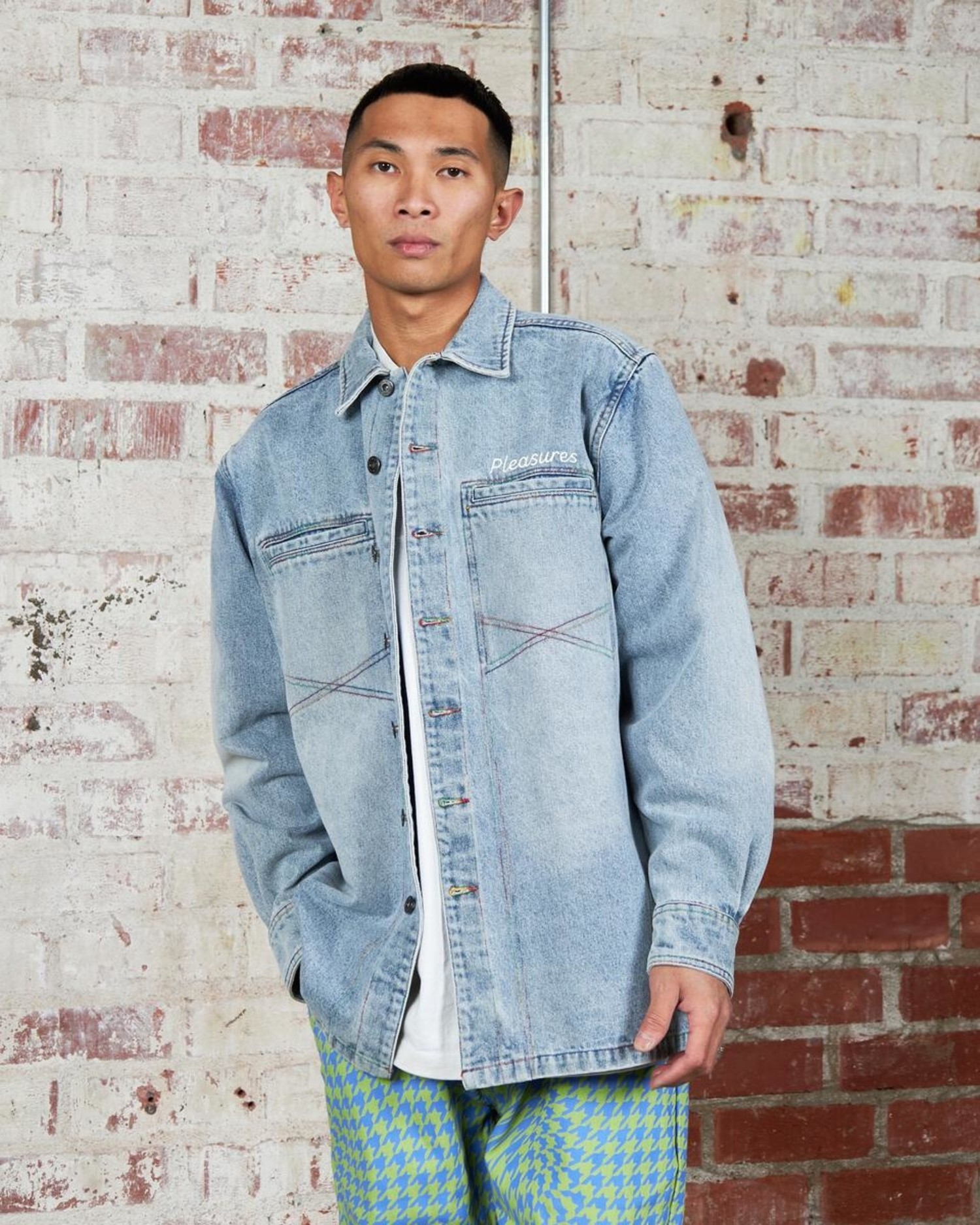 Pleasures Mentor Denim Work Jacket Blue | HALO - HALO