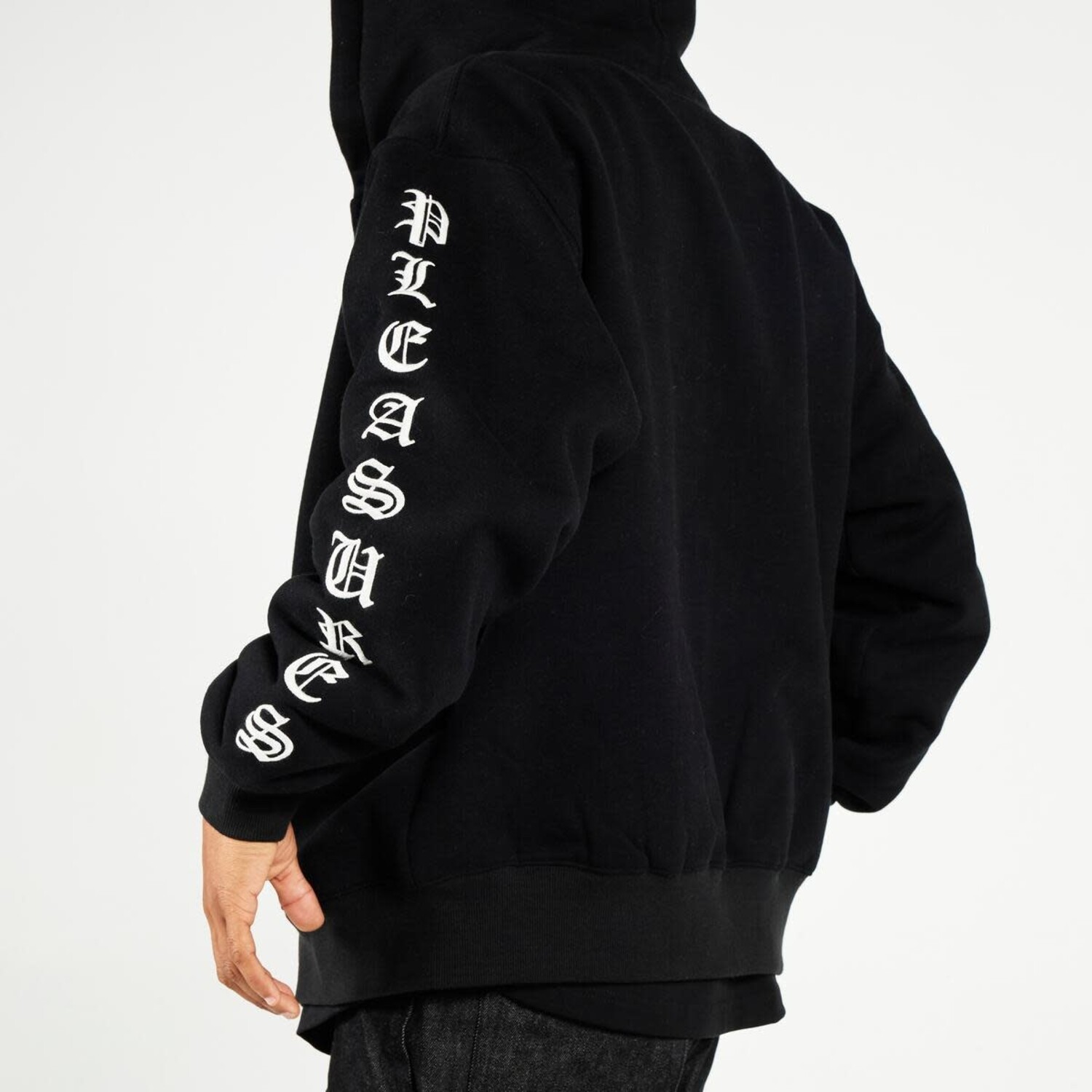 PLEASURES sweatshirt Oe Zip Up Hoodie men's black color P23W038.BLACK