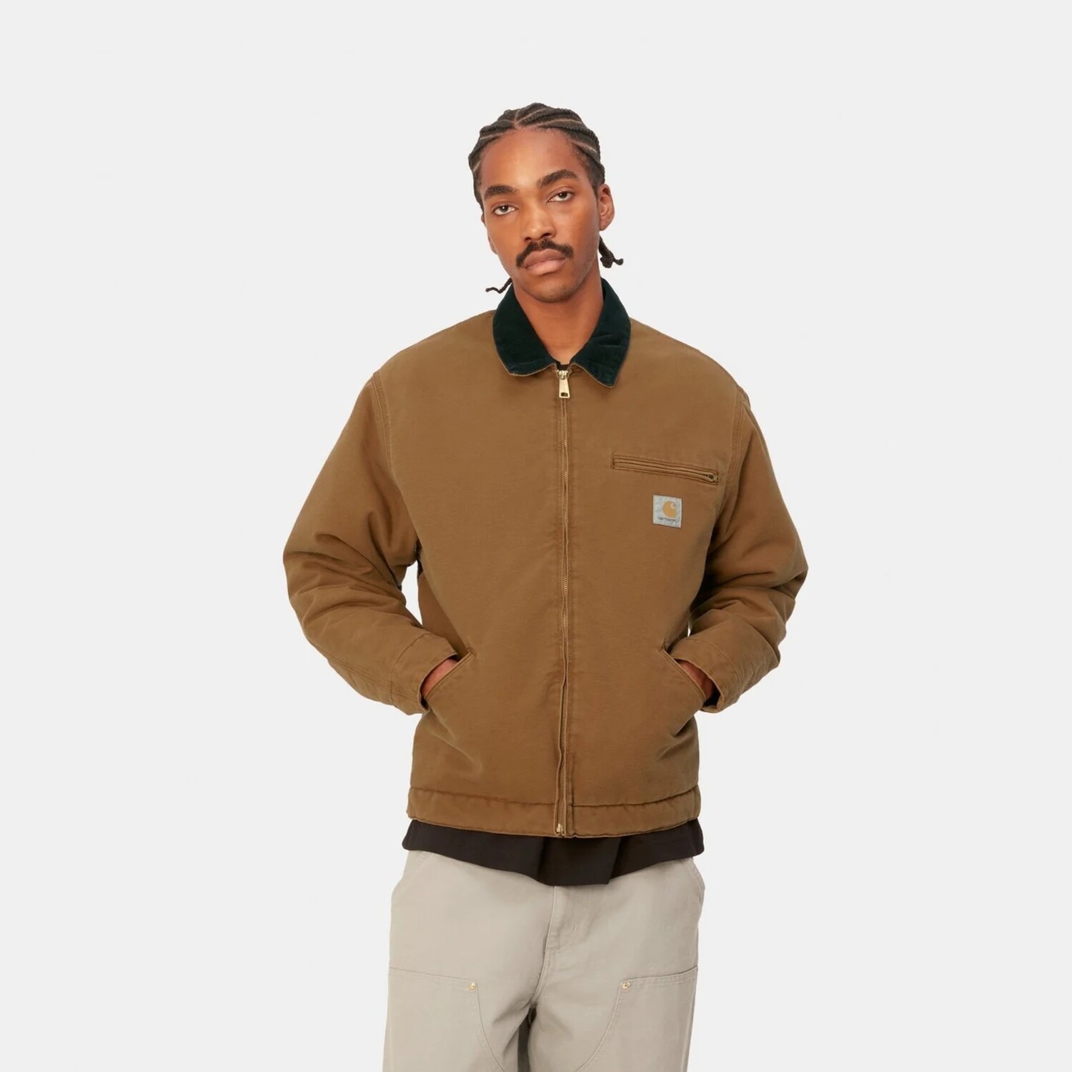 Carhartt WIP OG Detroit Jacket 'Deep H Brown/Black Aged Canvas