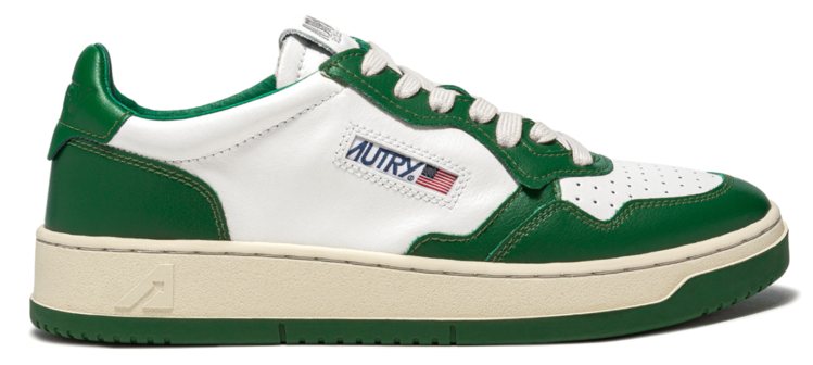 AUTRY Medalist Leather Low Sneakers 'White/Green'