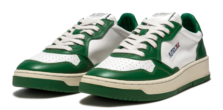 AUTRY Medalist Leather Low Sneakers 'White/Green'