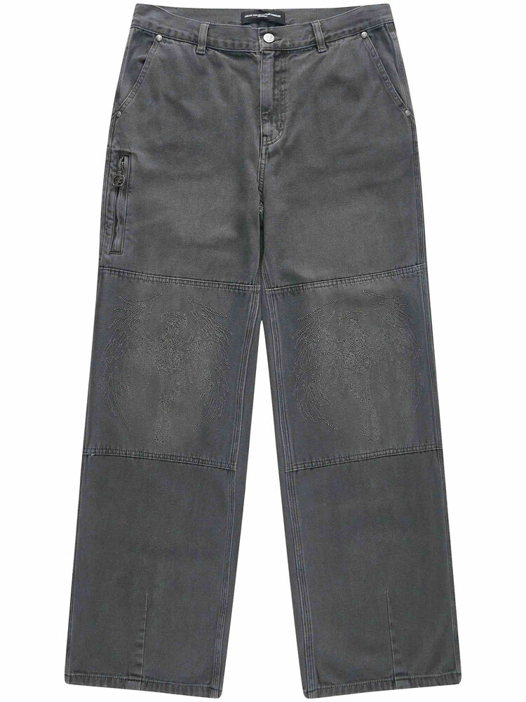 CEEC LA Double Knee Embroidered Cargo Pants 'Dark Grey'