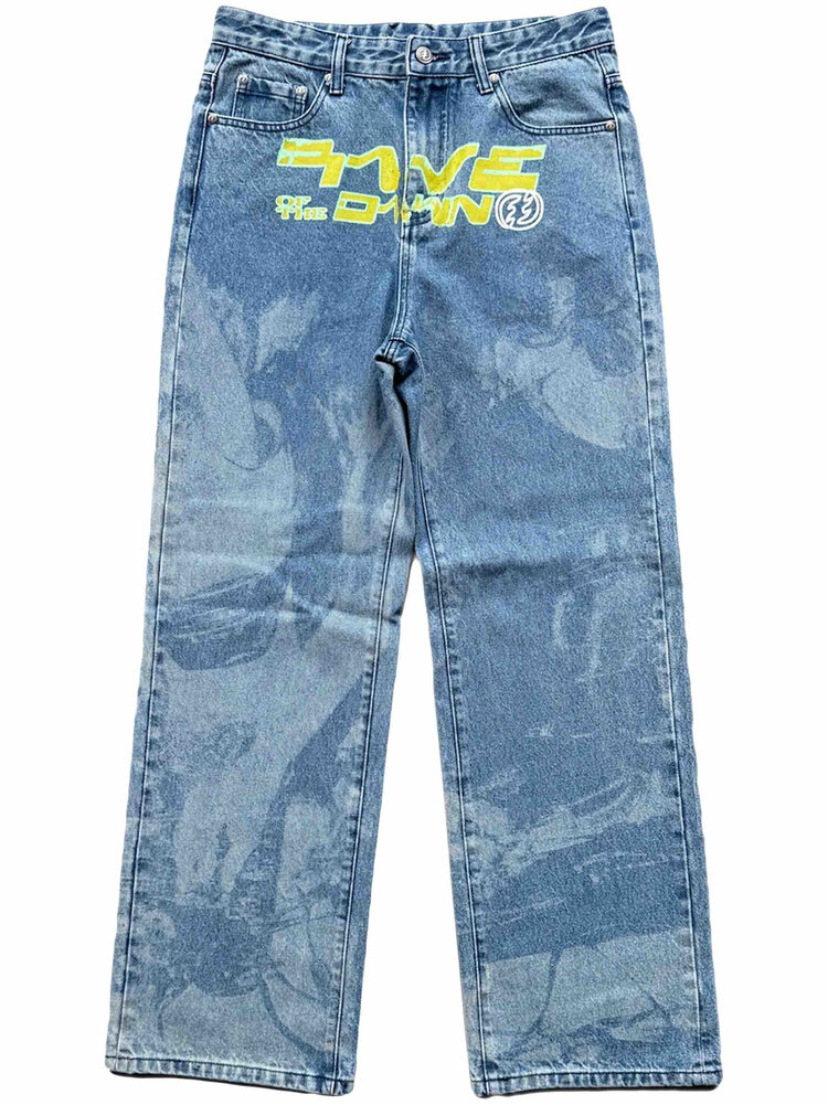CEEC LA Laser Pattern Denim Jeans 'Blue'