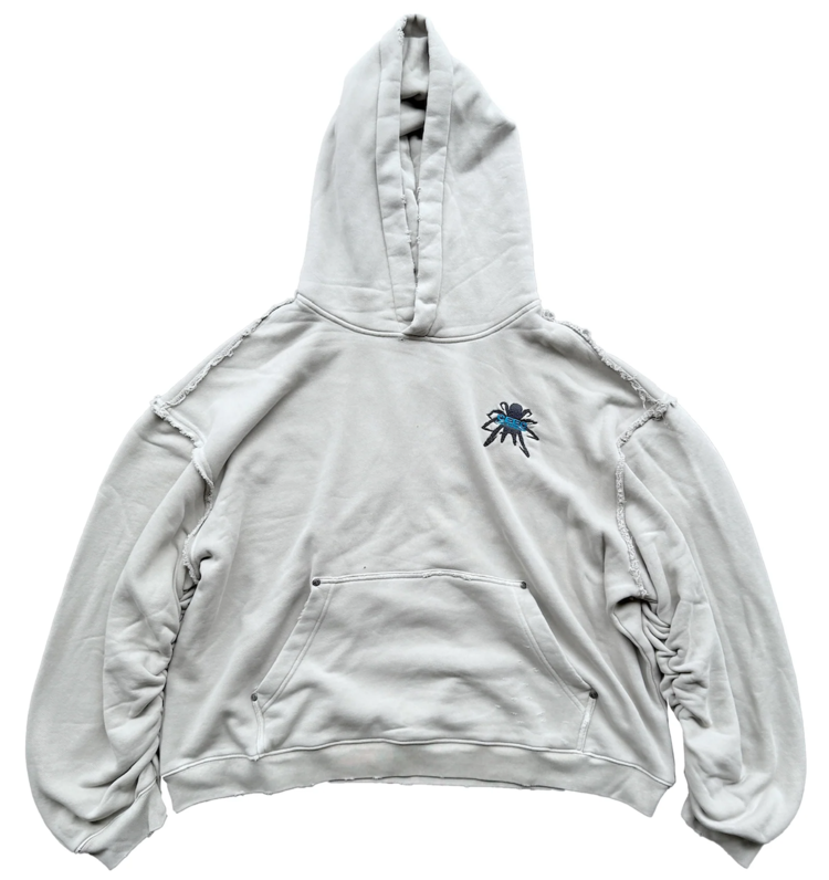 CEEC LA Spider Embroidered Distressed Vintage Hoodie 'Grey'