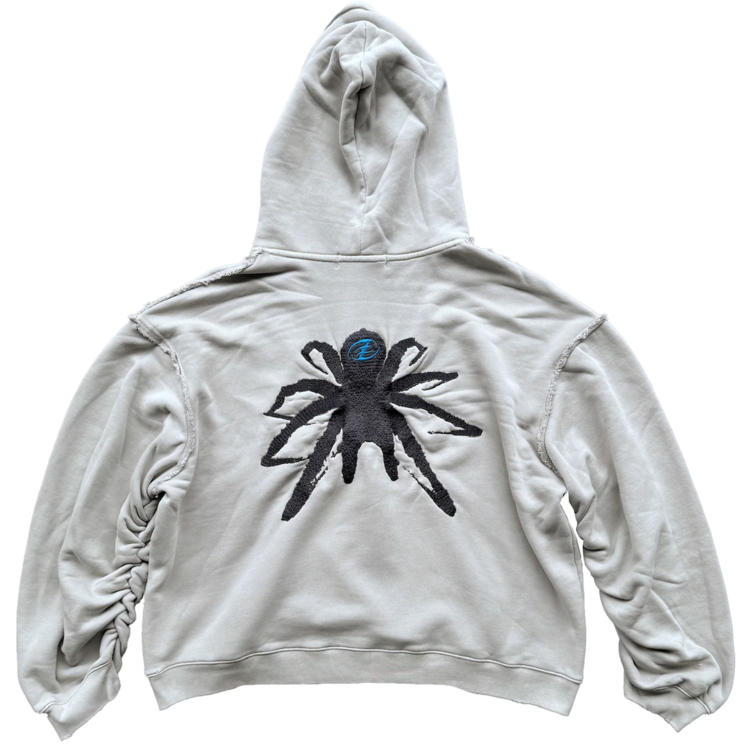 CEEC LA Spider Embroidered Distressed Vintage Hoodie 'Grey'