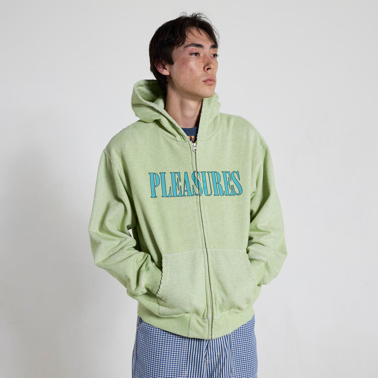 Pleasures Onyx Zip Up Hoodie 'Lime Green'