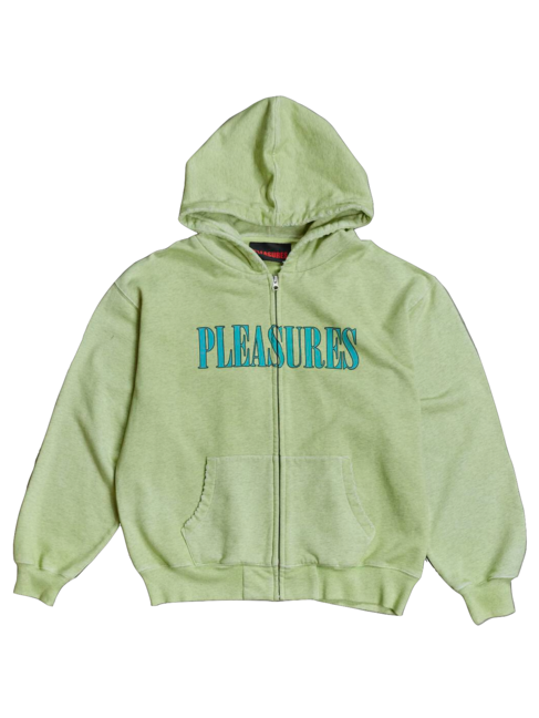 Pleasures Onyx Zip Up Hoodie 'Lime Green'