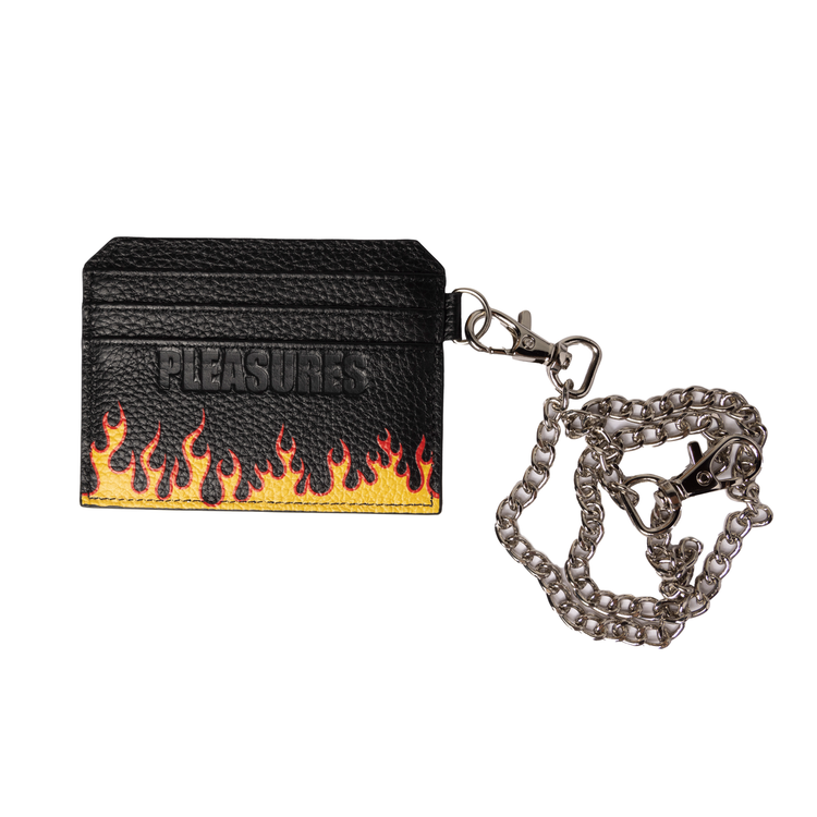 Pleasures Card Holder w/ Chain 'Black Leather'