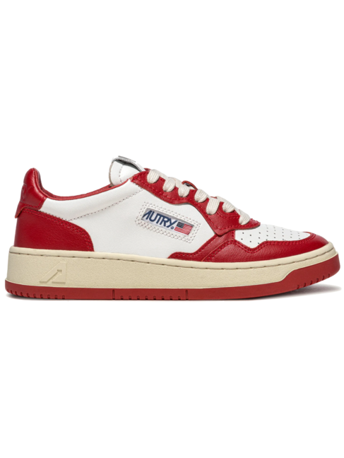 AUTRY Medalist Leather Low Sneakers 'White/Red'