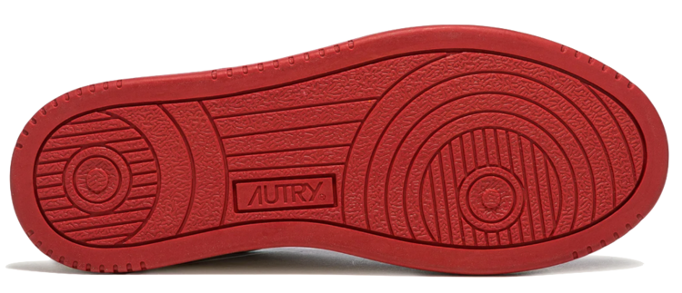 AUTRY Medalist Leather Low Sneakers 'White/Red'