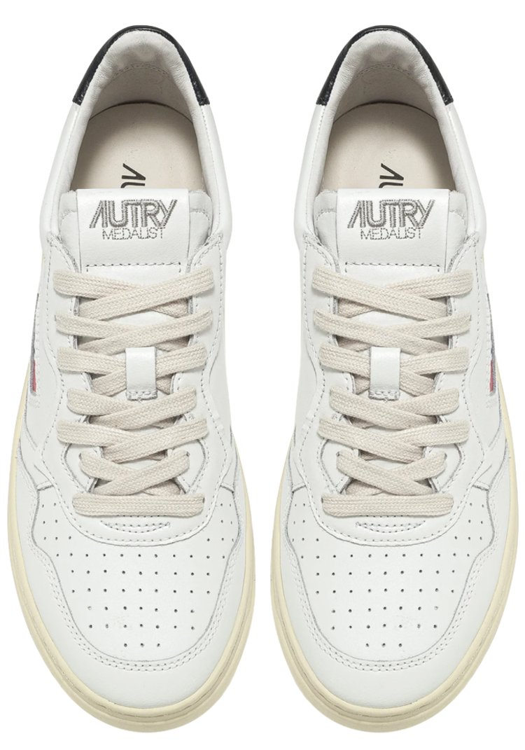 AUTRY Medalist Leather Low Sneakers 'White/Black'