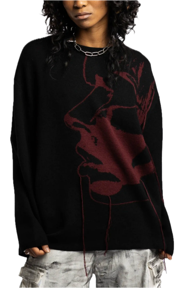 FINE CHAOS Kiss of Death Knit Sweater 'Black'