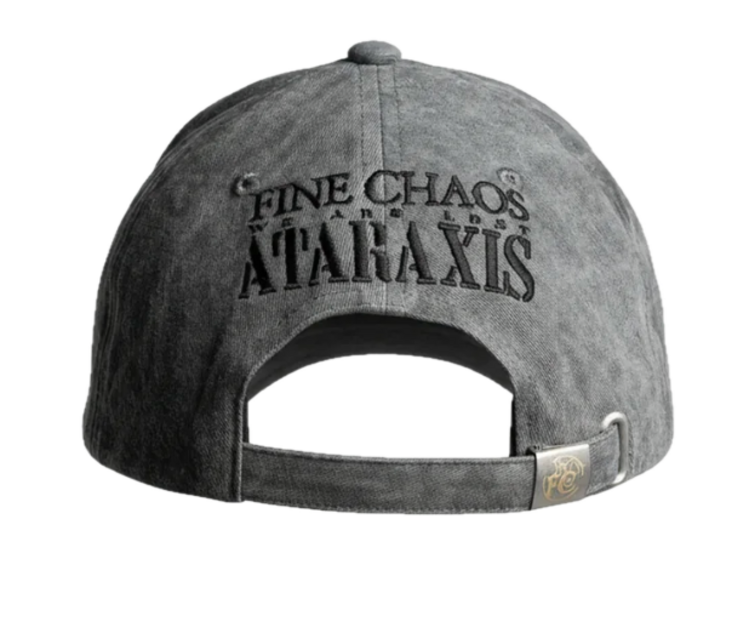 FINE CHAOS Washed  Metal Cut Cap 'Grey'