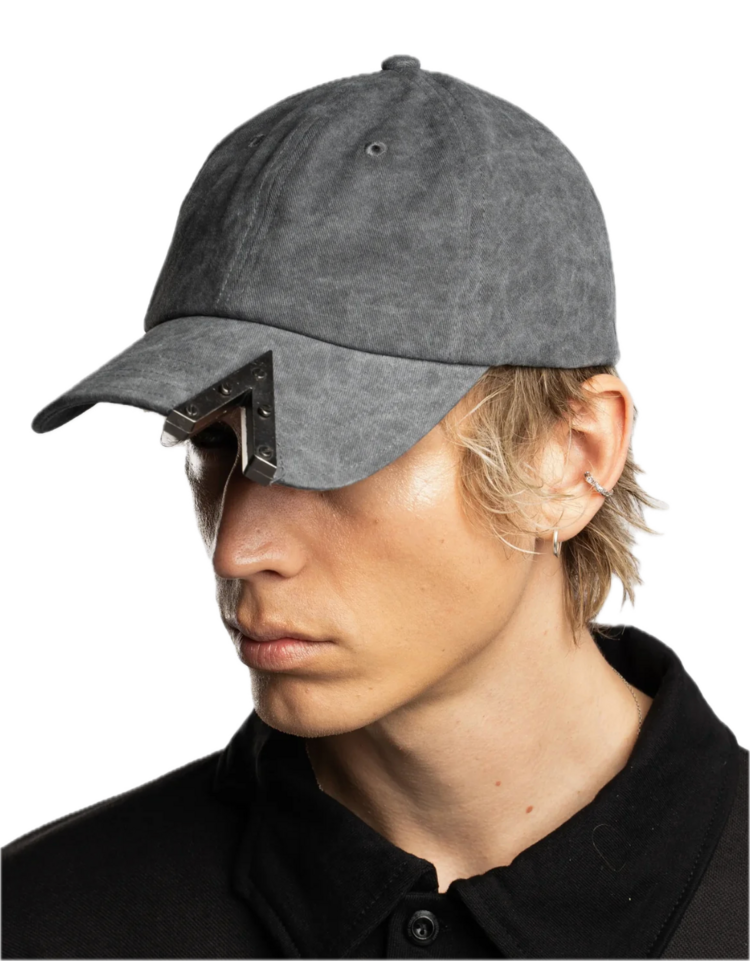 FINE CHAOS Washed  Metal Cut Cap 'Grey'