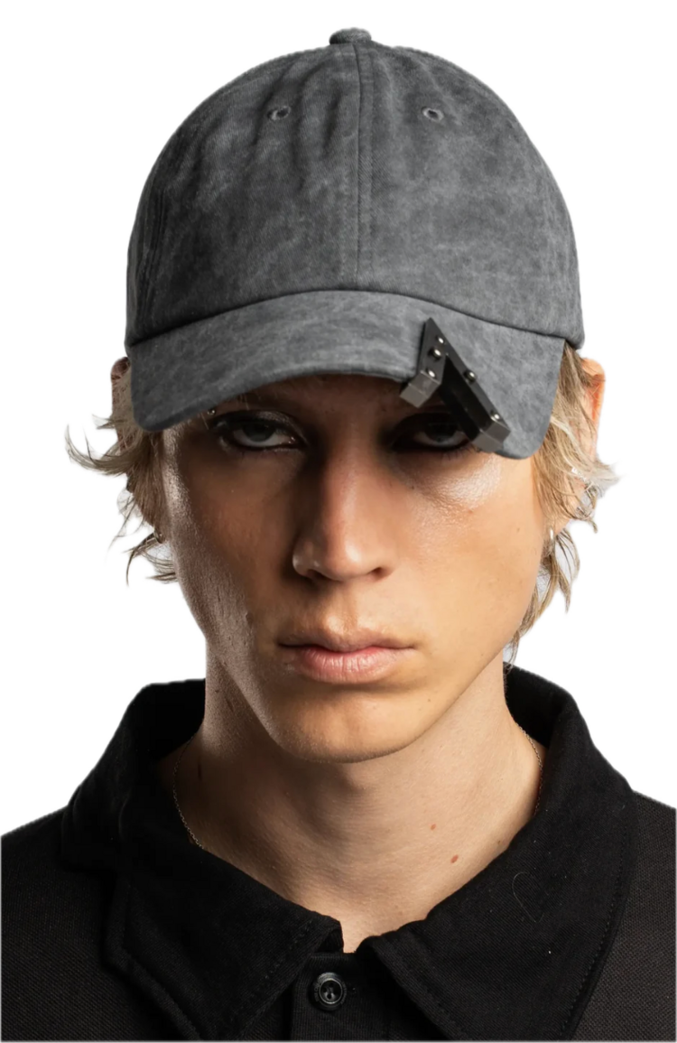 FINE CHAOS Washed  Metal Cut Cap 'Grey'