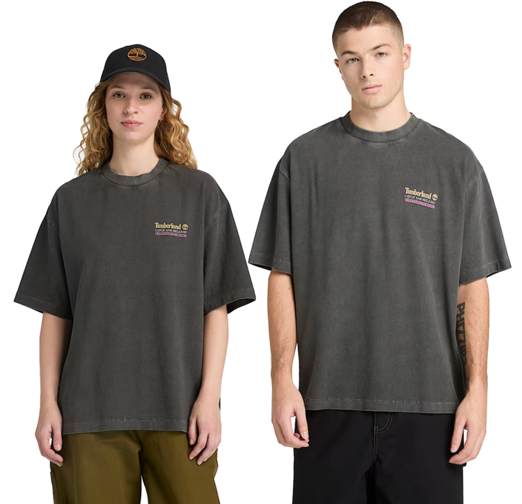 Timberland Fly Fishing Graphic T-Shirt 'Washed Black'