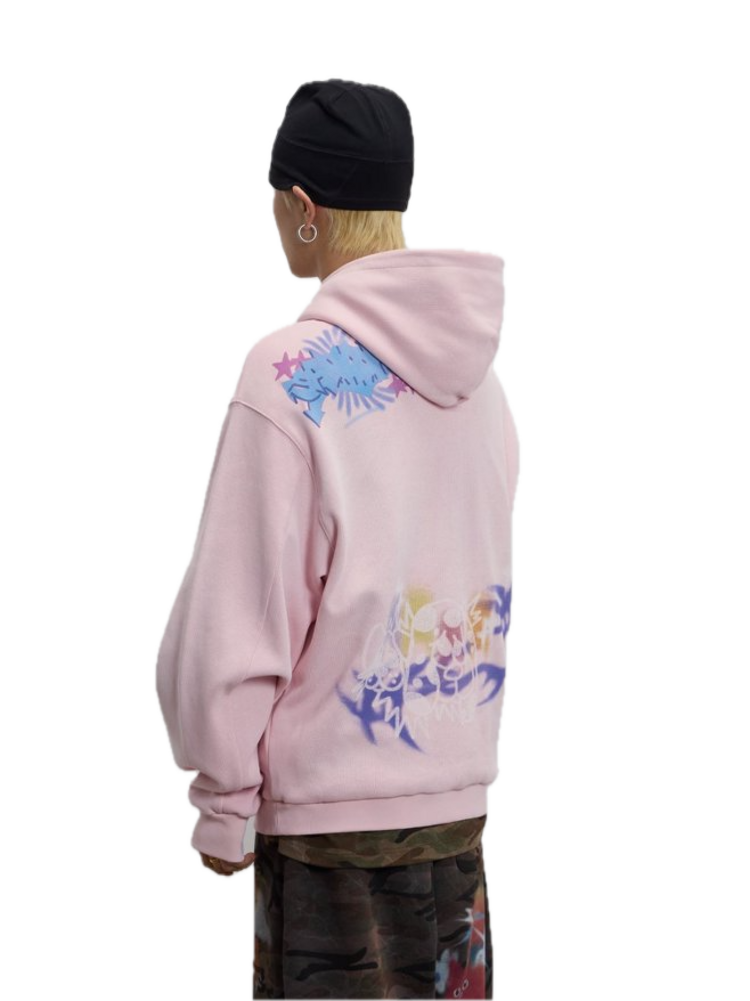 Sankuanz Bumpy Graffiti Hoodie 'Pink'