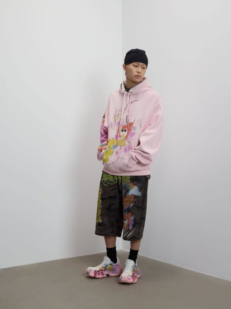 Sankuanz Bumpy Graffiti Hoodie 'Pink'