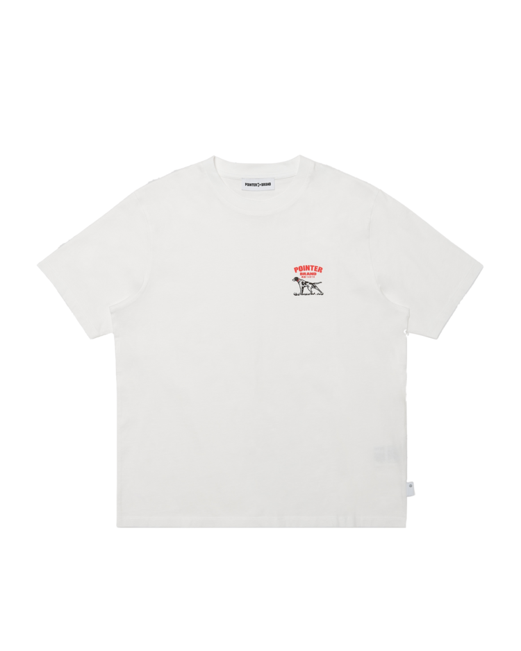 Pointer Brand Chest Logo T-Shirt 'White Garment Washed'