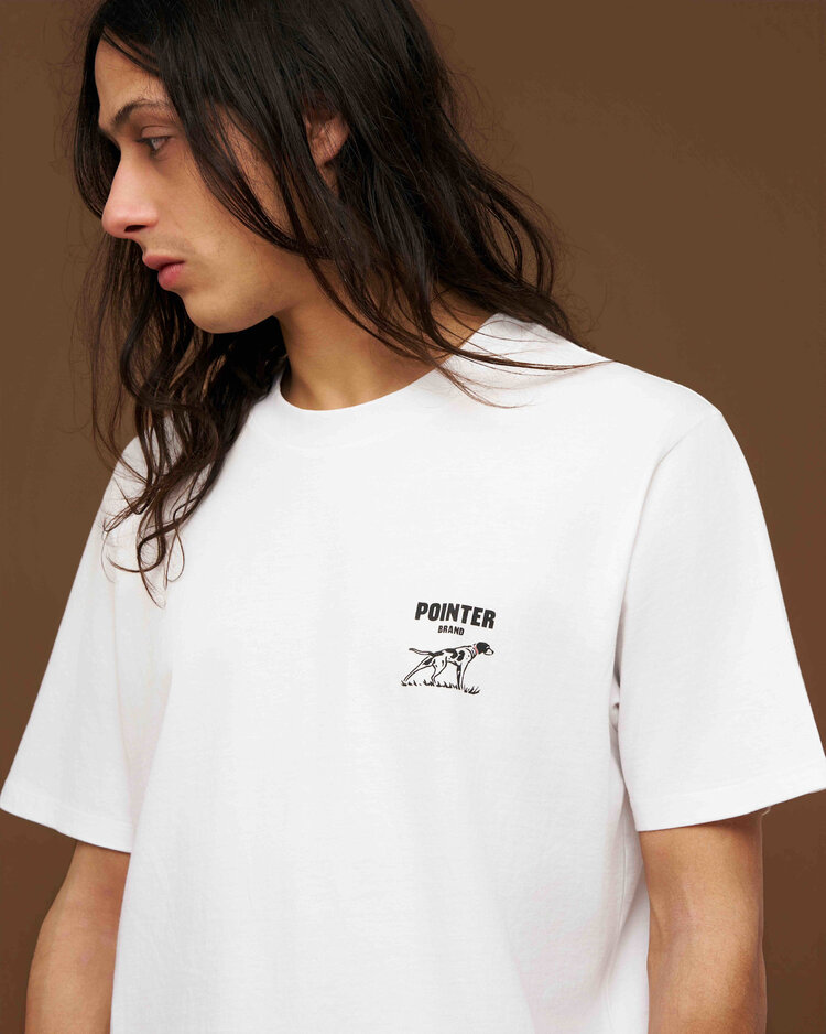 Pointer Brand Chest Logo T-Shirt 'White Garment Washed'
