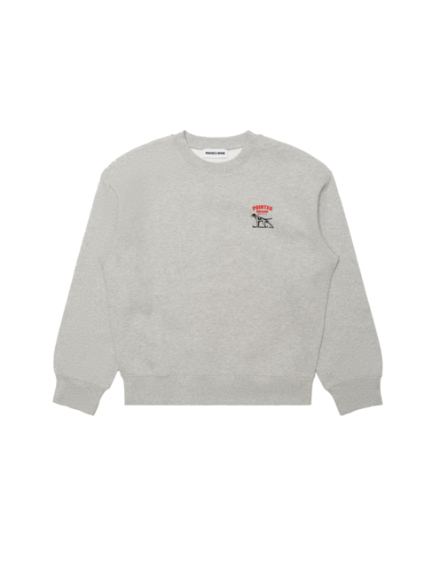 Pointer Brand Chest Logo Crewneck 'Grey Marl Garment Washed'
