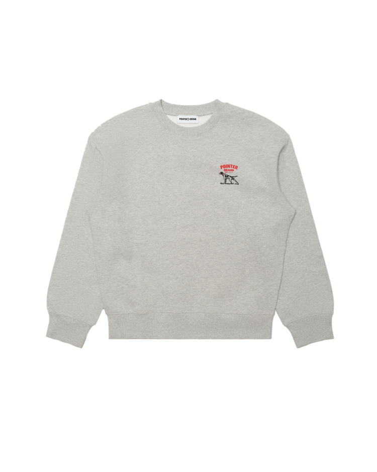 Pointer Brand Chest Logo Crewneck 'Grey Marl Garment Washed'