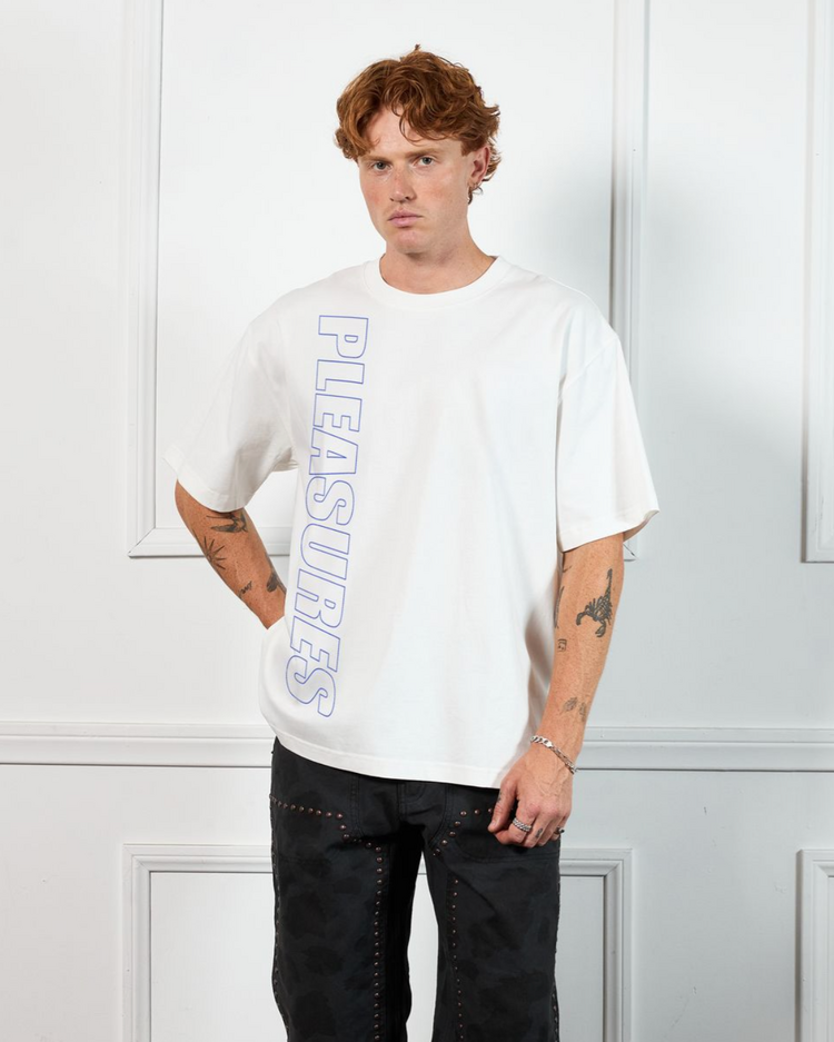 Pleasures Outline Heavyweight T-Shirt 'White'