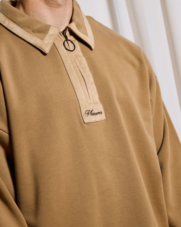 Pleasures Drift Zip Polo 'Tan'