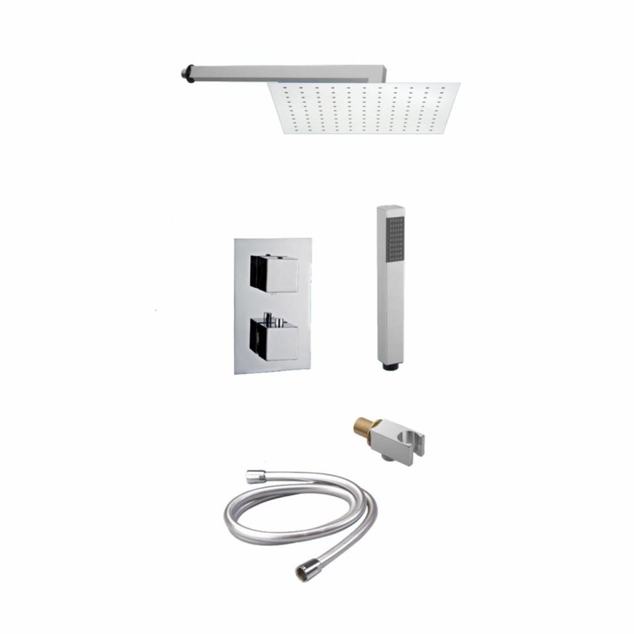 Inbouw doucheset set naxo type 4 douchekop 20 en 30 cm vierkant